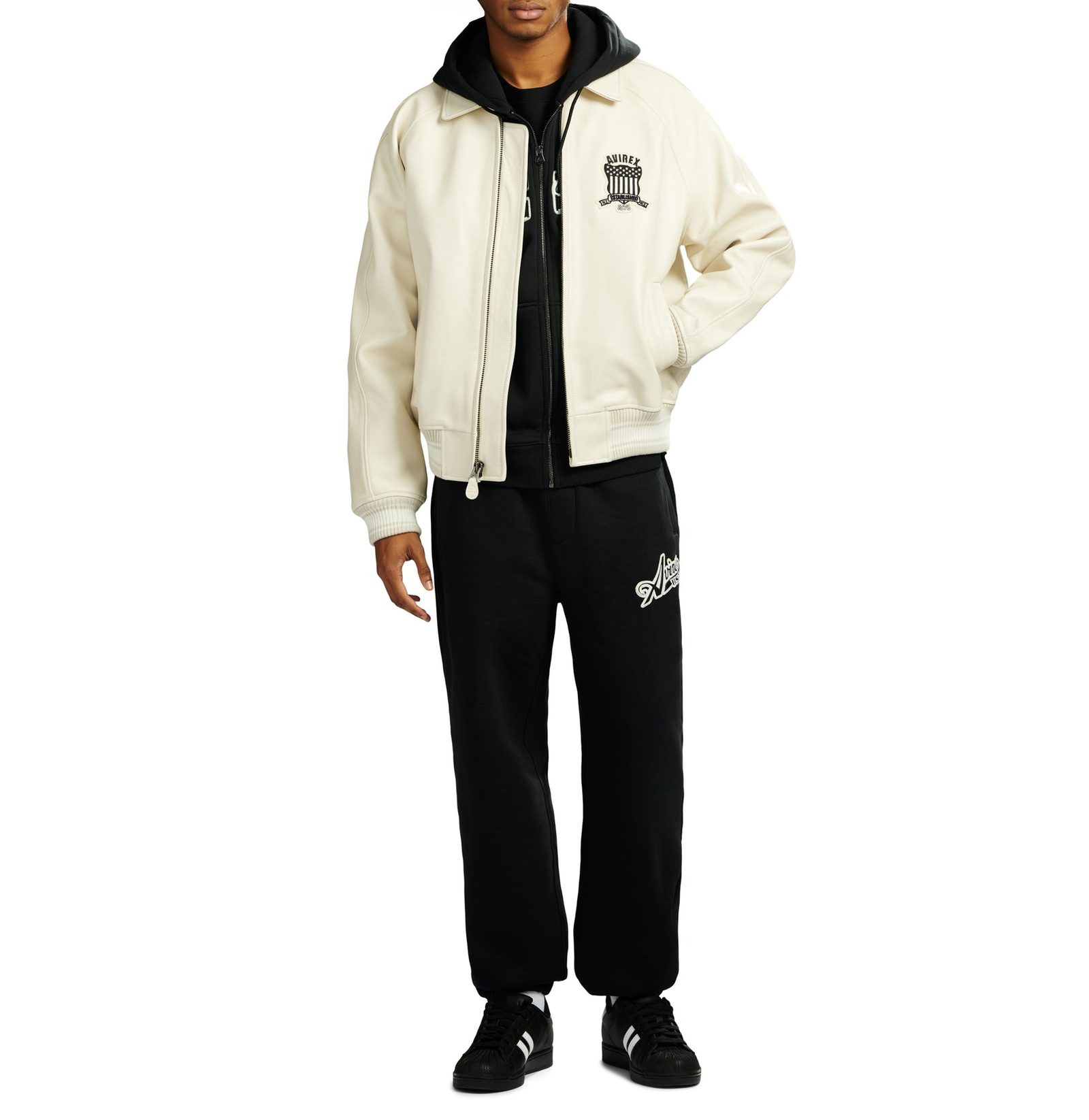 Men’s Icon White Leather Bomber Jacket – American Flight Aviator Varsity Jacket – Vintage Style Real Leather Jacket for Men (2)