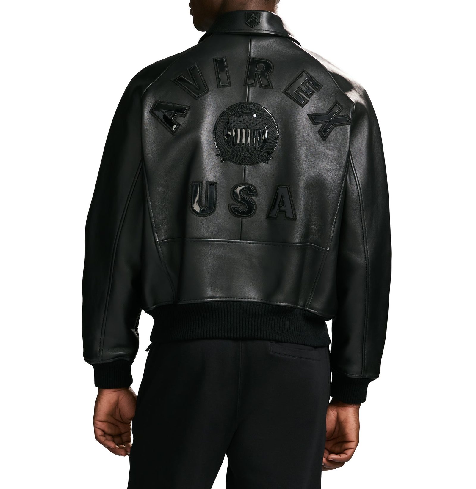 Men's Leather icon TRIPLE BLACK Bomber Jacket (3)
