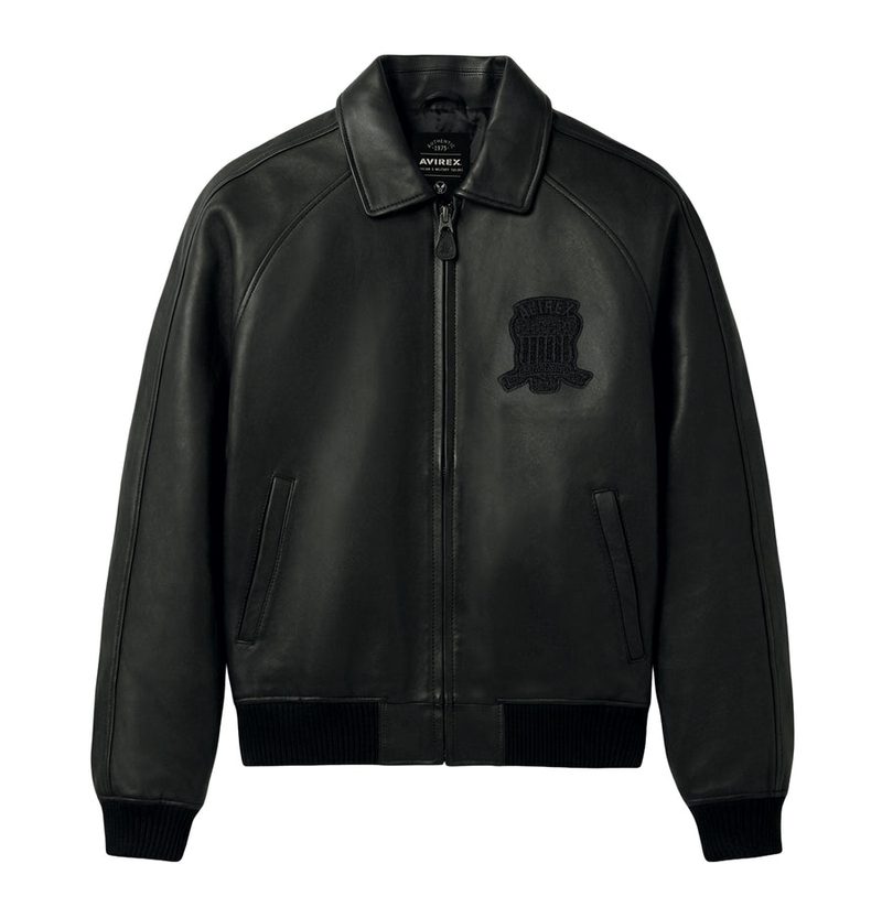 Men's Leather icon TRIPLE BLACK Bomber Jacket (7)
