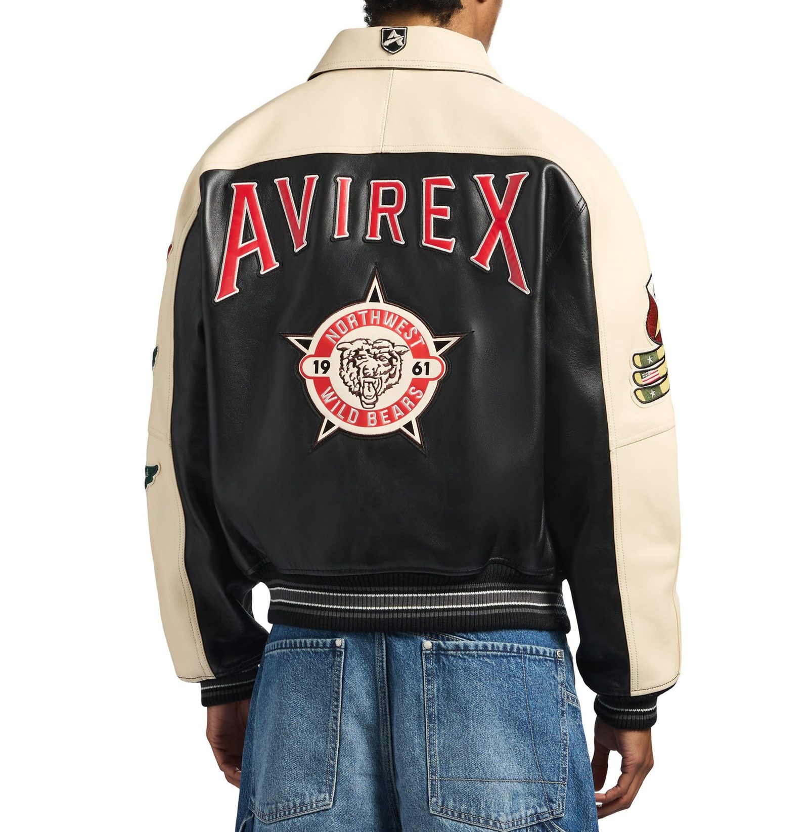 Men's Leather NORTHWEST WILD BEARS Bomber Jacket (4)