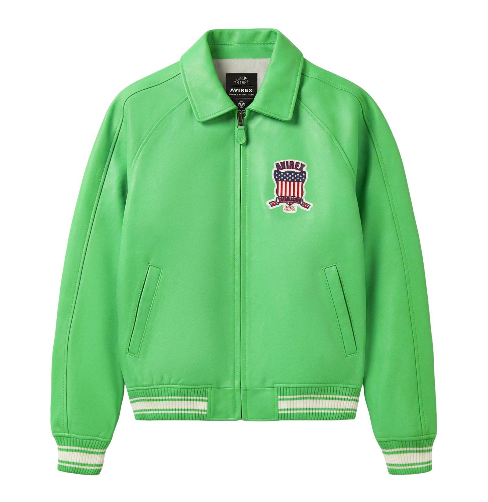 Men's Leather icon LIME GREEN Bomber Jacket (7)
