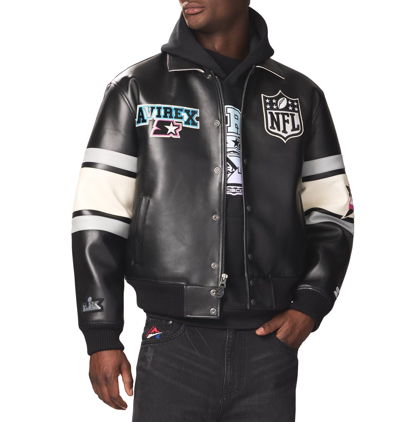 AVIREX X STARTER SUPER BOWL LX LEATHER JACKET (5)