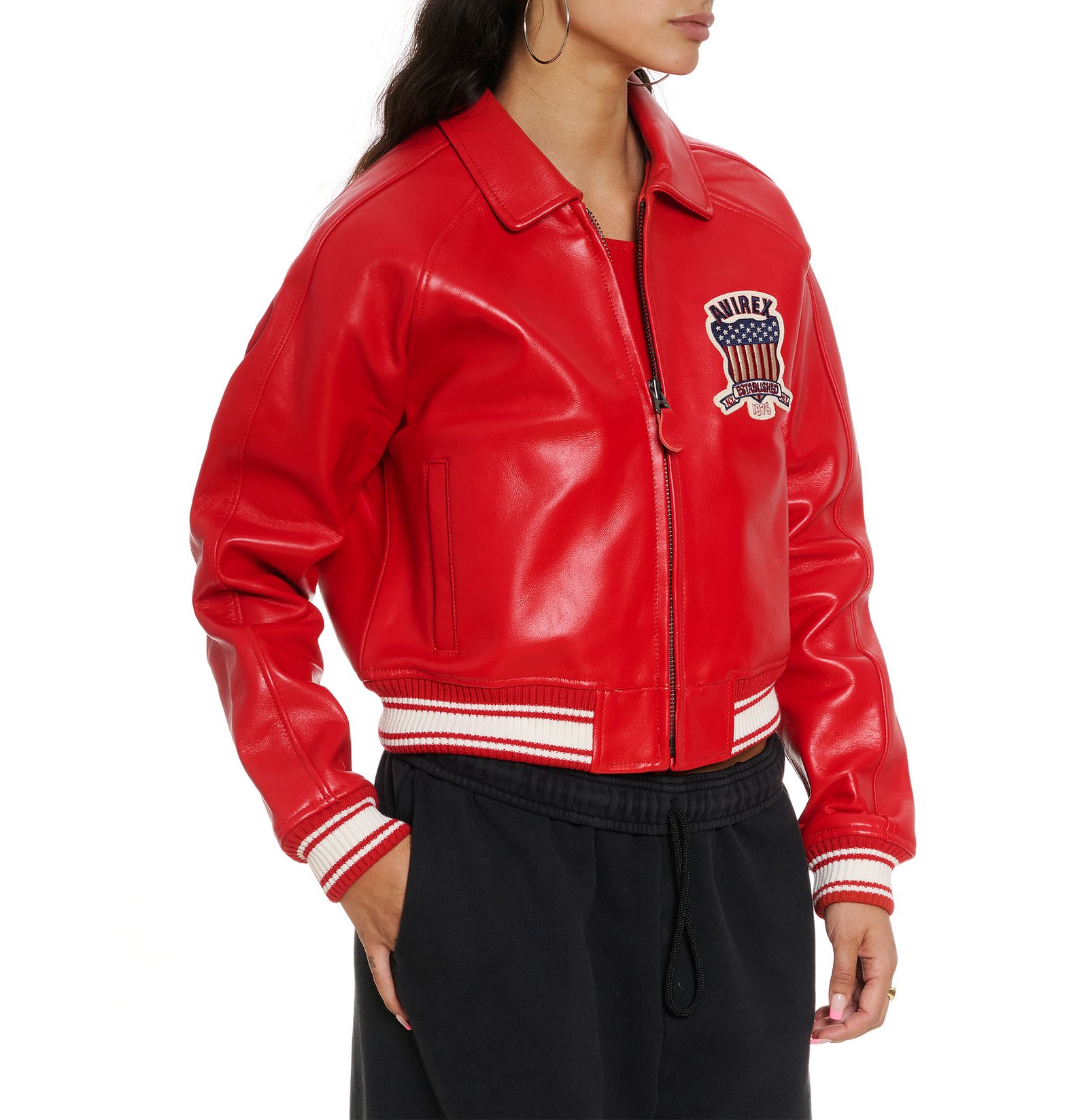 Women's Avirex SALVAGE RED icon jacket (3)