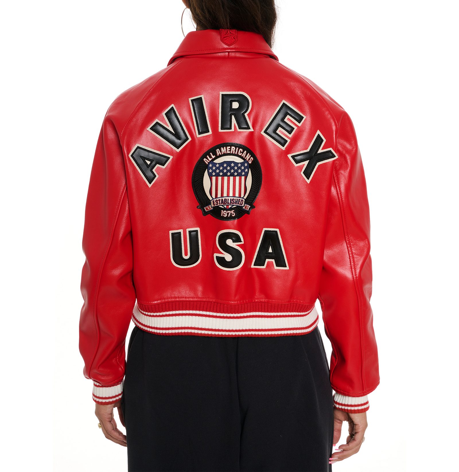 Women's Avirex SALVAGE RED icon jacket (5)