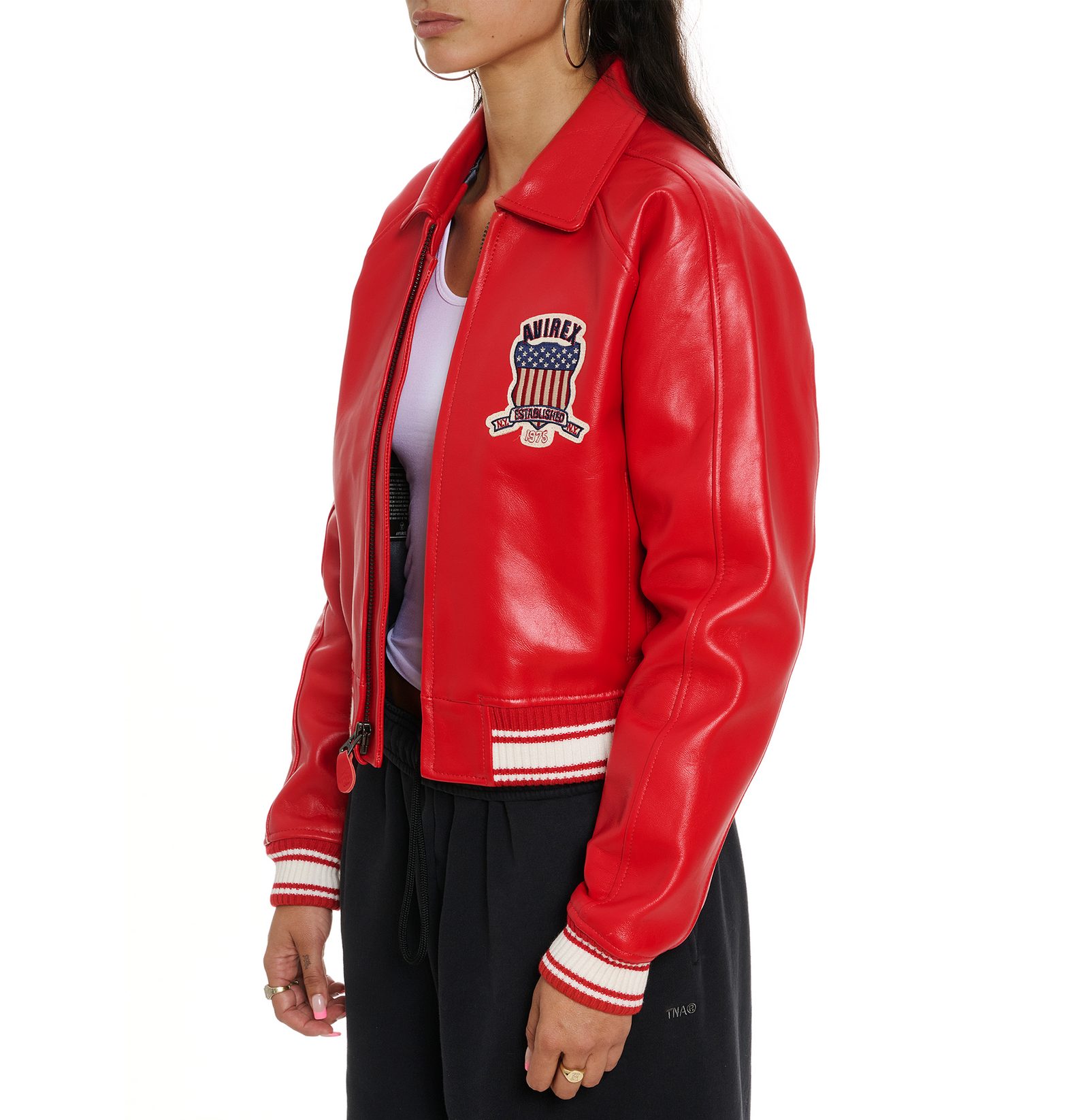 Women's Avirex SALVAGE RED icon jacket (4)