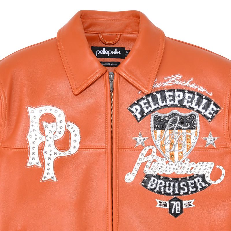 Pelle Pelle Women's American Bruiser Orange Jacket | Leather Jacket (4)