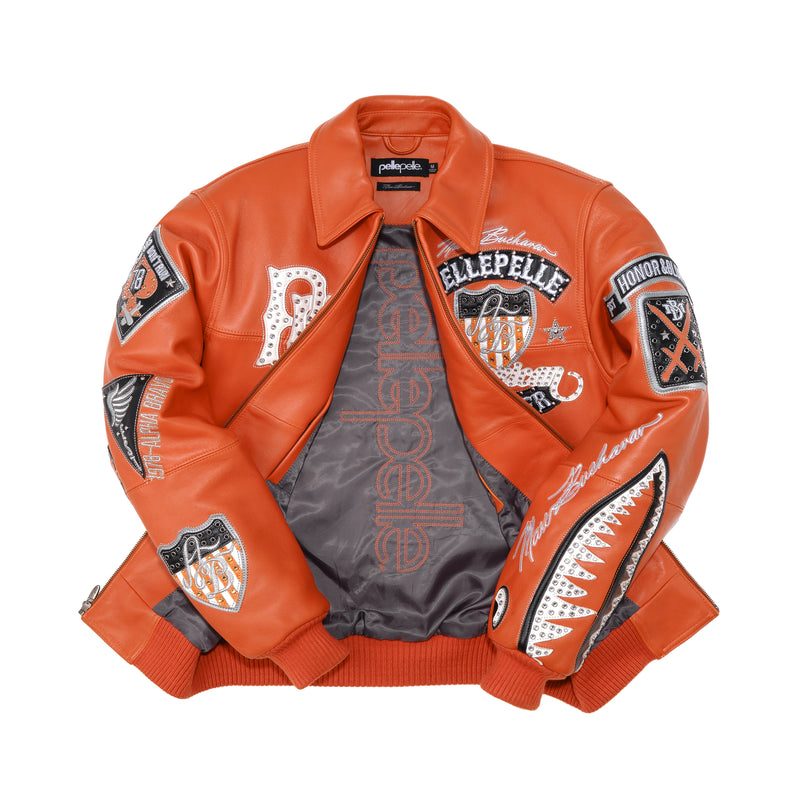 Pelle Pelle Women's American Bruiser Orange Jacket | Leather Jacket (6)