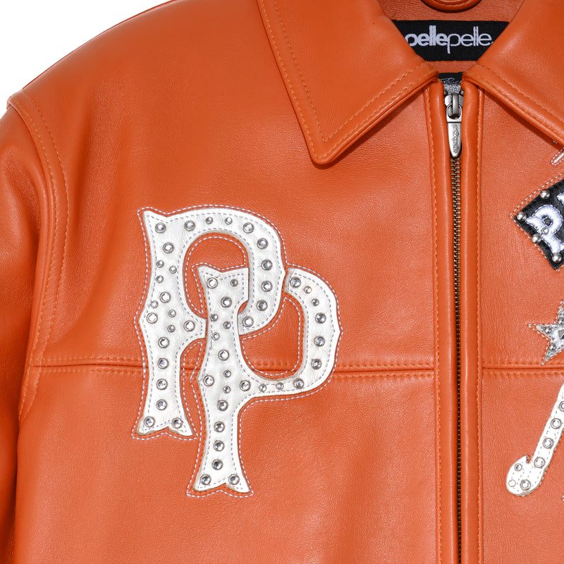 Pelle Pelle Women's American Bruiser Orange Jacket | Leather Jacket (3)