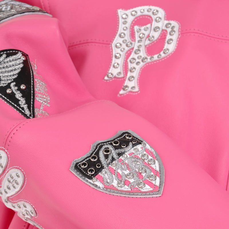 Pelle Pelle Women's  American Bruiser Pink Crop Leather Jacket (1)