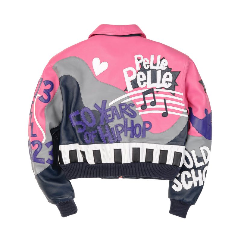Women's Pelle Pelle HipHop Pink Crop Leather Jacket  (6)