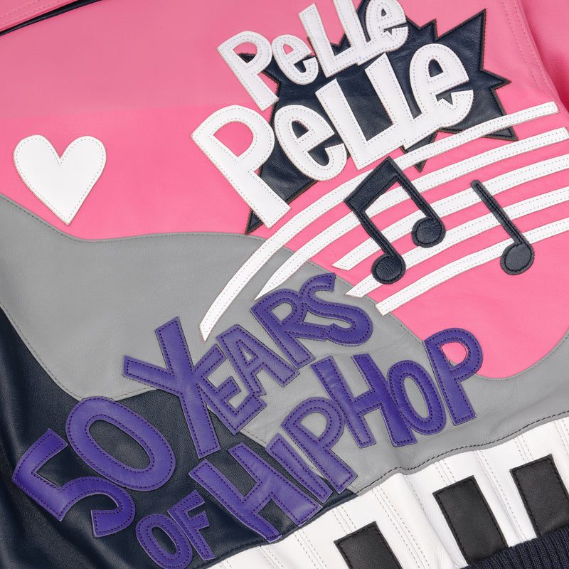 Women's Pelle Pelle HipHop Pink Crop Leather Jacket  (2)