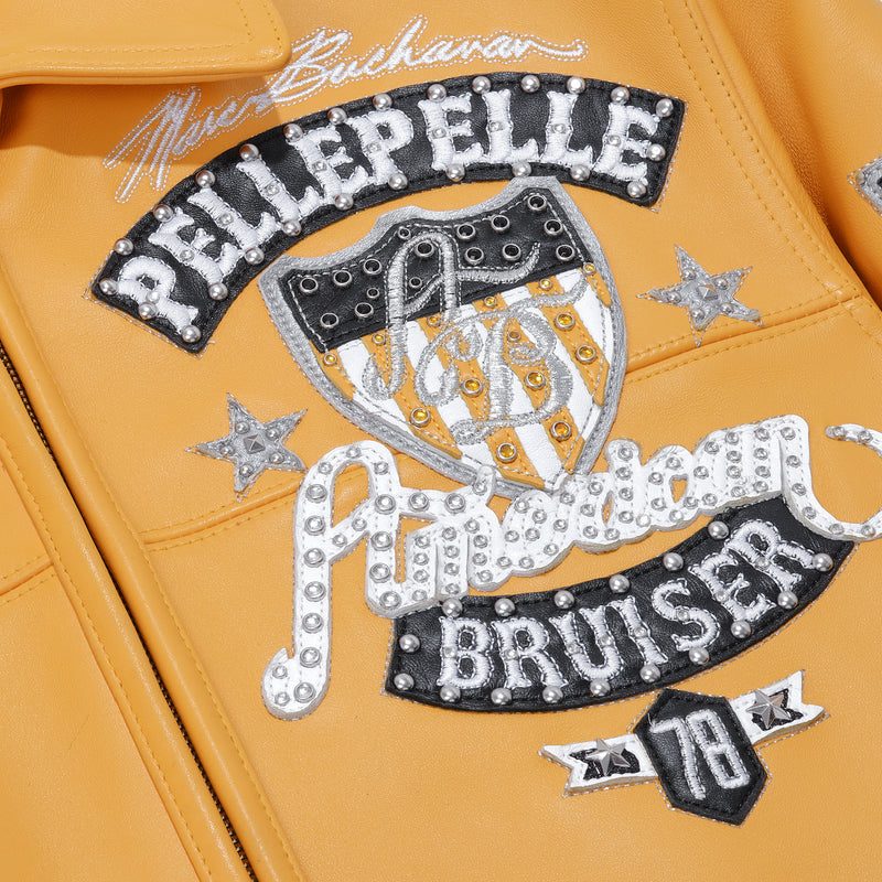 Women's Pelle Pelle American Bruiser Yellow Leather Jacket (1)